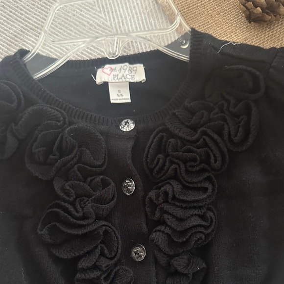 The Children's Place Black Ruffle Cardigan - Picture 2 of 6